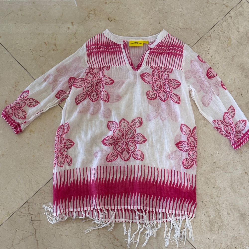 Roberta Roller Rabbit Pink and White Floral Tunic/Coverup